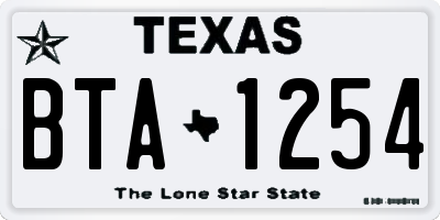 TX license plate BTA1254