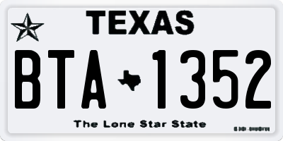 TX license plate BTA1352