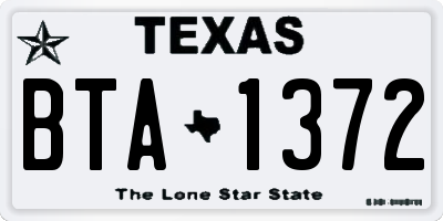 TX license plate BTA1372