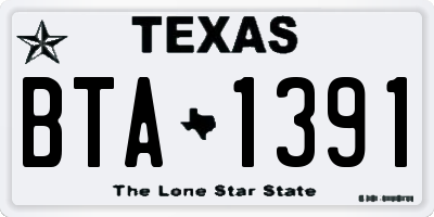 TX license plate BTA1391