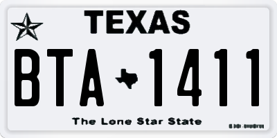 TX license plate BTA1411
