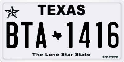TX license plate BTA1416