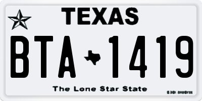 TX license plate BTA1419