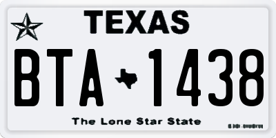 TX license plate BTA1438