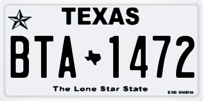 TX license plate BTA1472