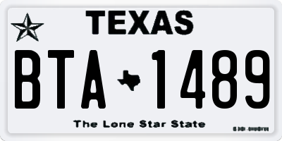 TX license plate BTA1489
