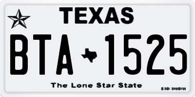 TX license plate BTA1525