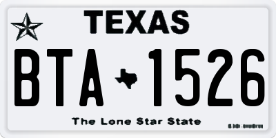 TX license plate BTA1526
