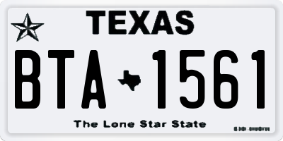 TX license plate BTA1561
