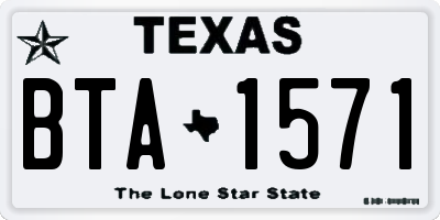 TX license plate BTA1571