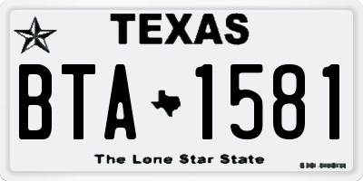 TX license plate BTA1581