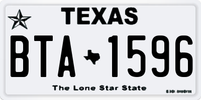 TX license plate BTA1596