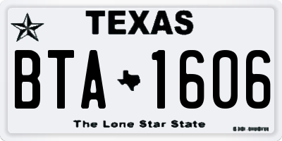 TX license plate BTA1606