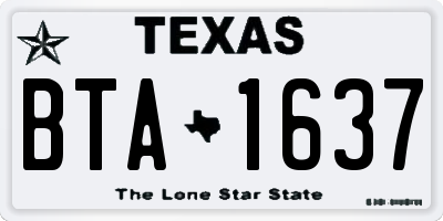 TX license plate BTA1637