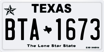 TX license plate BTA1673