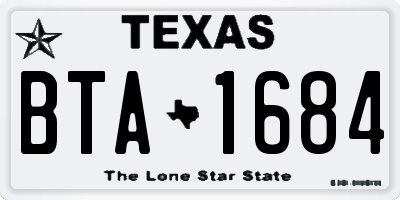 TX license plate BTA1684