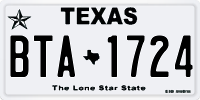 TX license plate BTA1724