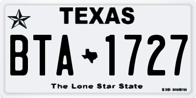 TX license plate BTA1727