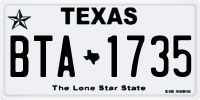 TX license plate BTA1735