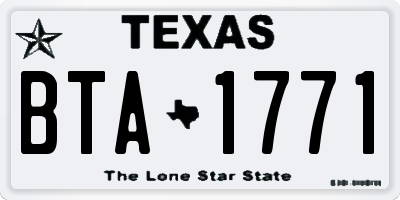 TX license plate BTA1771