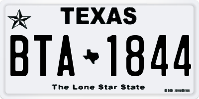 TX license plate BTA1844