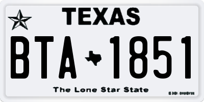 TX license plate BTA1851