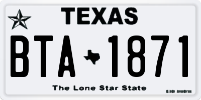 TX license plate BTA1871