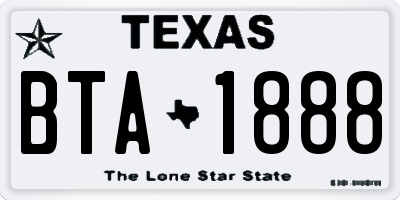 TX license plate BTA1888