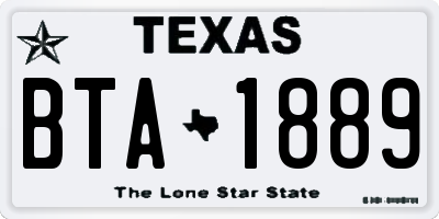 TX license plate BTA1889