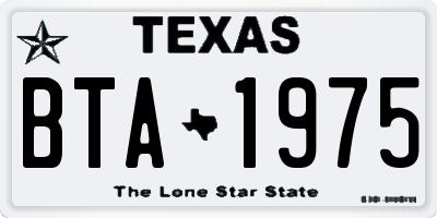 TX license plate BTA1975