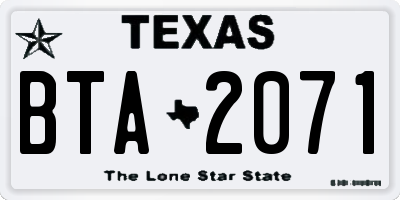 TX license plate BTA2071