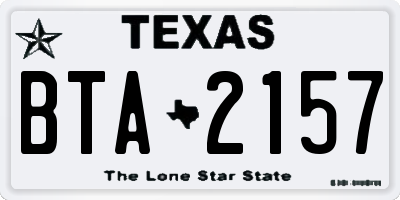 TX license plate BTA2157