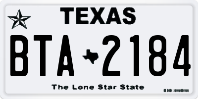 TX license plate BTA2184