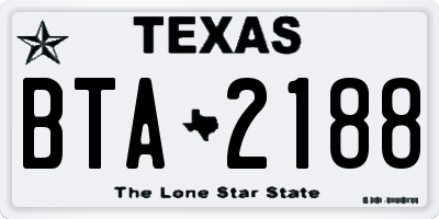 TX license plate BTA2188