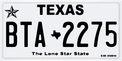 TX license plate BTA2275