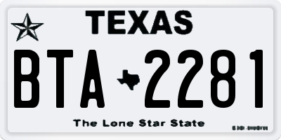 TX license plate BTA2281