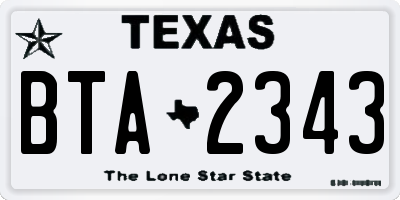 TX license plate BTA2343