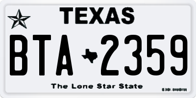 TX license plate BTA2359