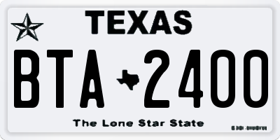 TX license plate BTA2400