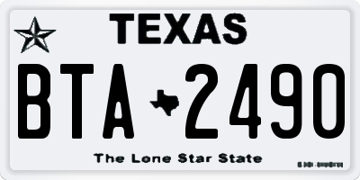 TX license plate BTA2490