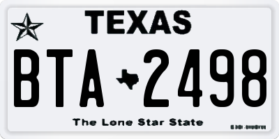 TX license plate BTA2498
