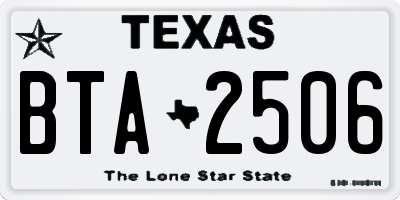 TX license plate BTA2506