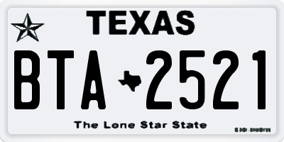 TX license plate BTA2521