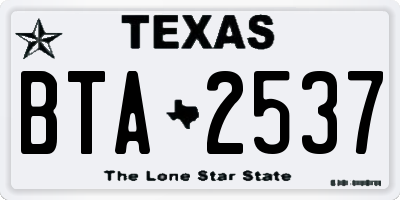 TX license plate BTA2537