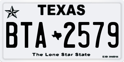 TX license plate BTA2579