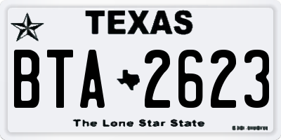 TX license plate BTA2623