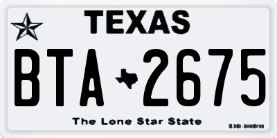 TX license plate BTA2675