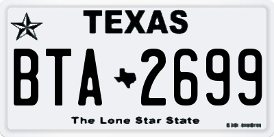 TX license plate BTA2699