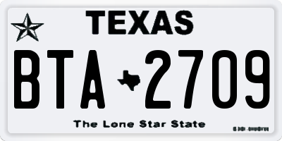 TX license plate BTA2709