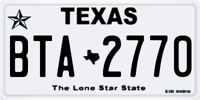 TX license plate BTA2770